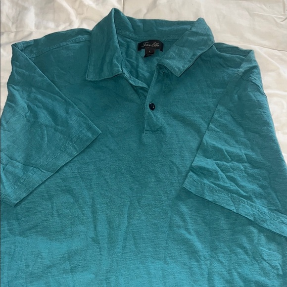Tasso Elba Blue Polo Shirt Casual Cotton Blend - Picture 2 of 2